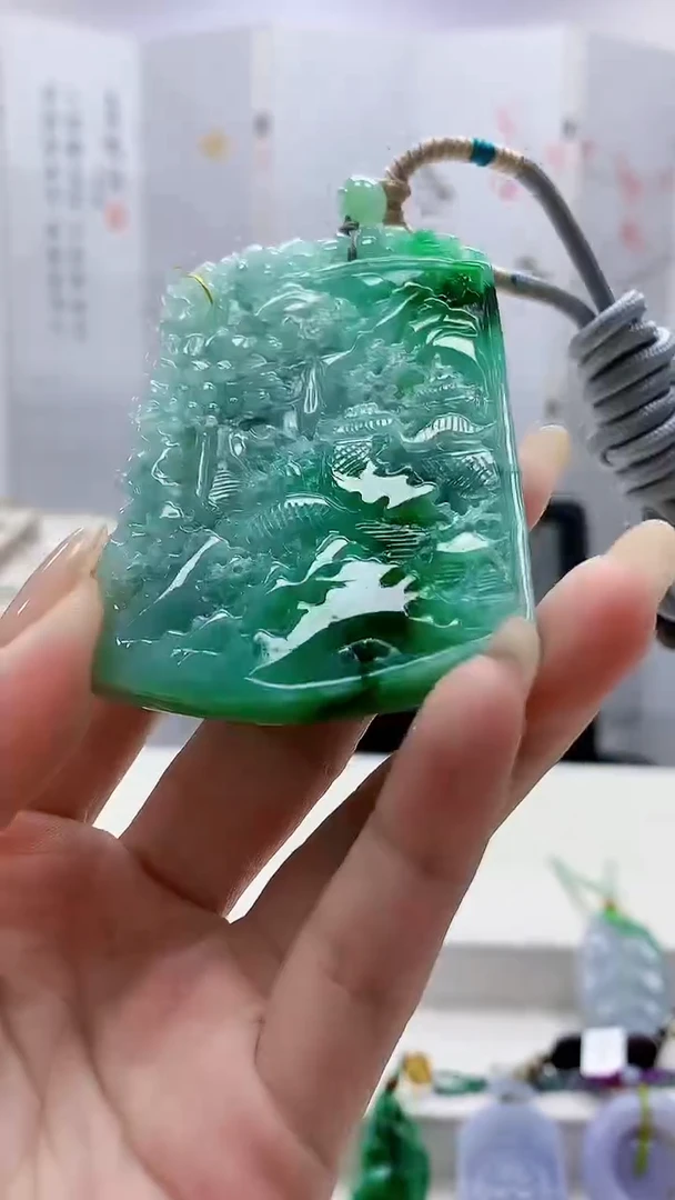 未镶嵌定制翡翠4957lr-毛货挂件25