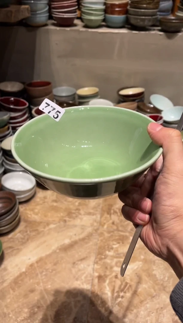 【闪购商品】瓷片775 绿色的粥碗1个
