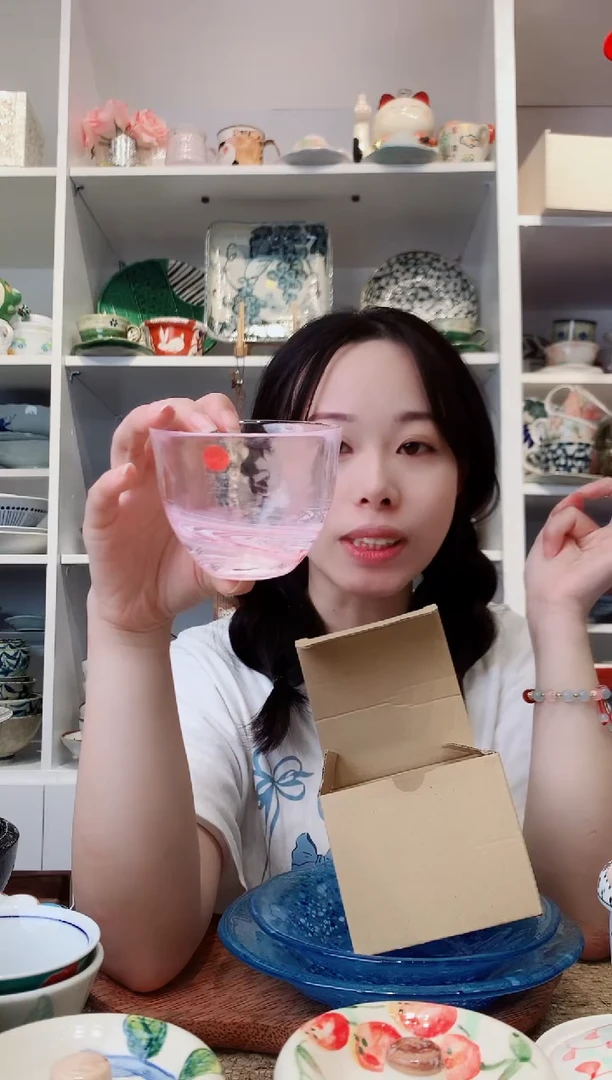 陶瓷【孤品】水野硝子粉色玻璃杯