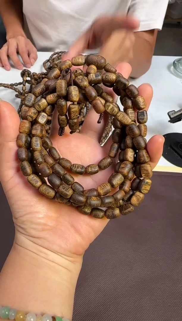 手串沉香99沉电白沉香（沉香之乡）留疤长串板头多样性发1