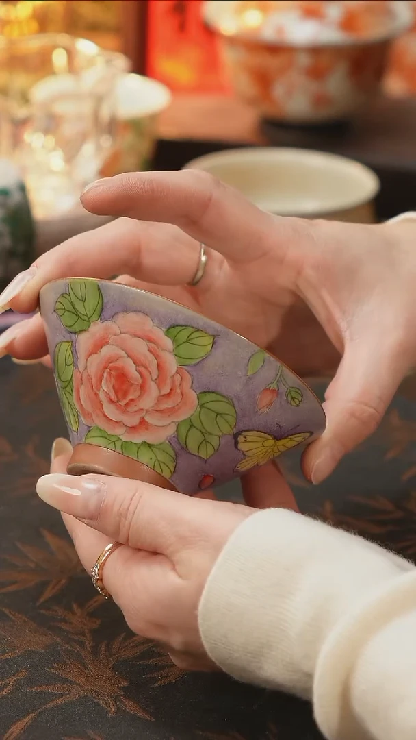 杯景德镇陶瓷杯碗柴烧多人