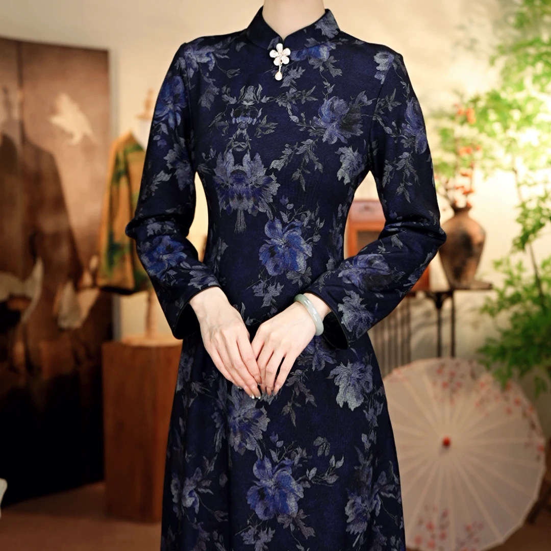 [勾勒] 日常气质文艺国风优雅奥黛改良旗袍AQ091302