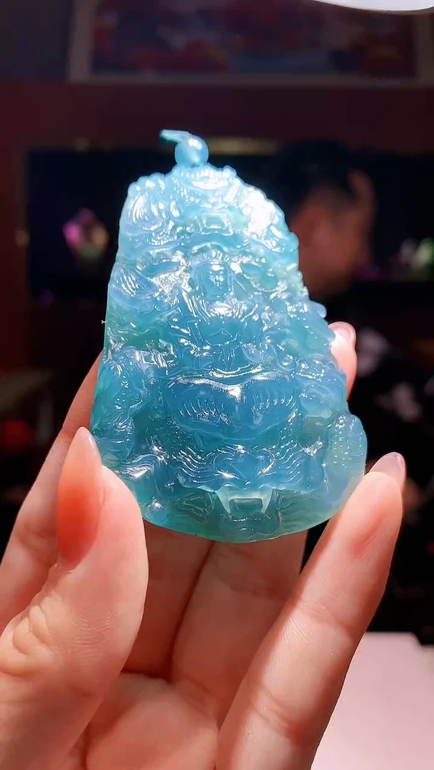【闪购商品】定制翡翠未镶嵌1034hm-毛货挂件40