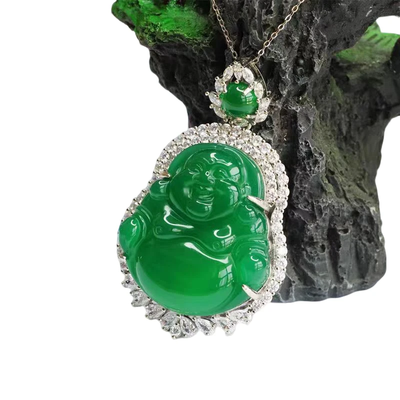 【李总镇矿福利】豪镶满绿玉佛公未镶嵌多样性发一天然吊坠Q003