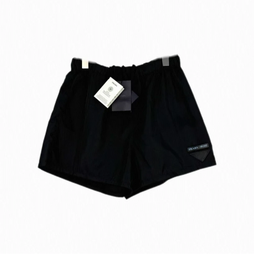 未使用 Prada/普拉达 徽标抽绳短裤 黑色/40