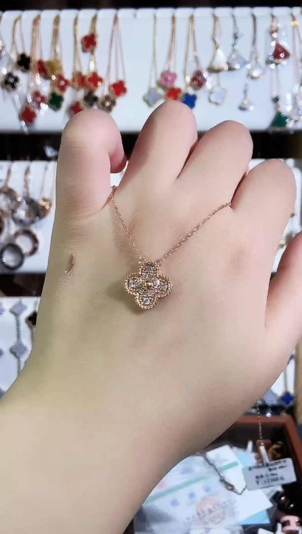 【闪购商品】钻石套链18K金镶嵌钻石k玫