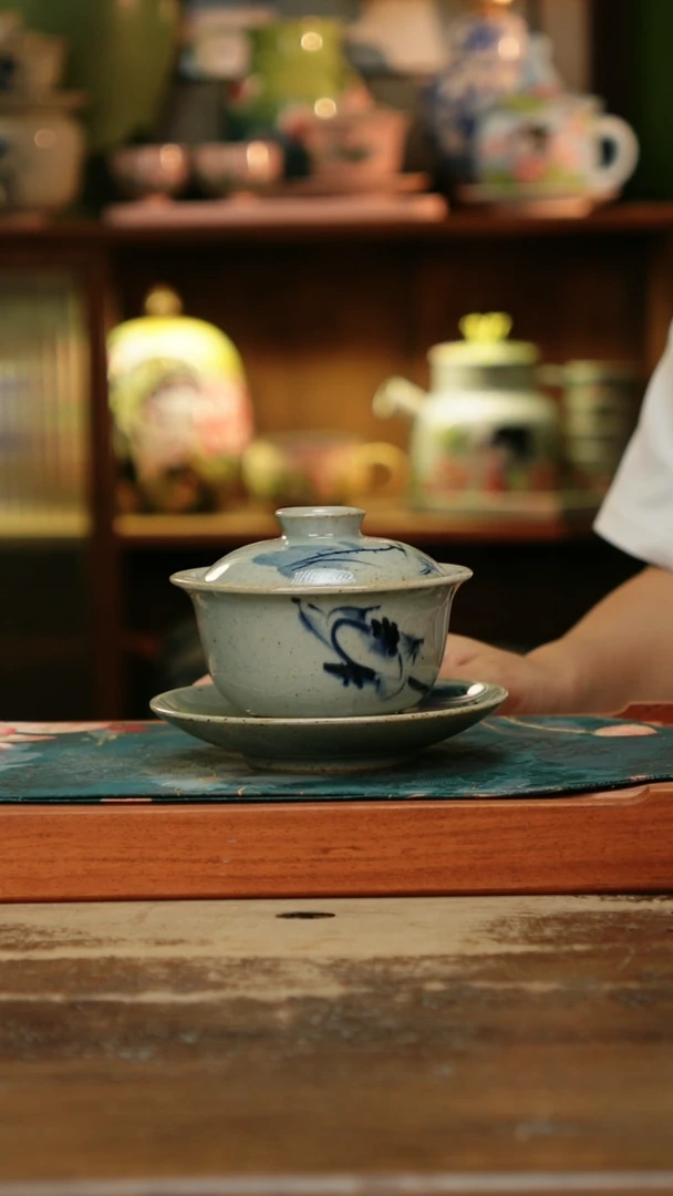 瓷片景德镇纯手工釉下彩精品茶具水杯