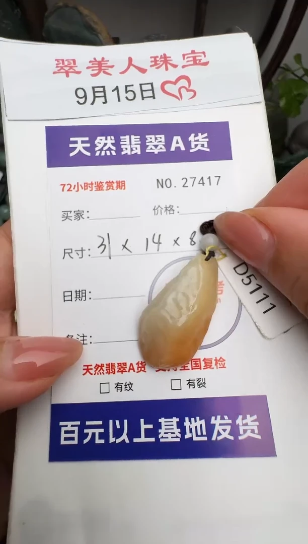 颈饰未镶嵌翡翠原石27417