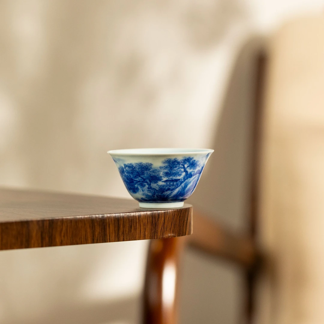 砚菲轩 青花山水若深杯
