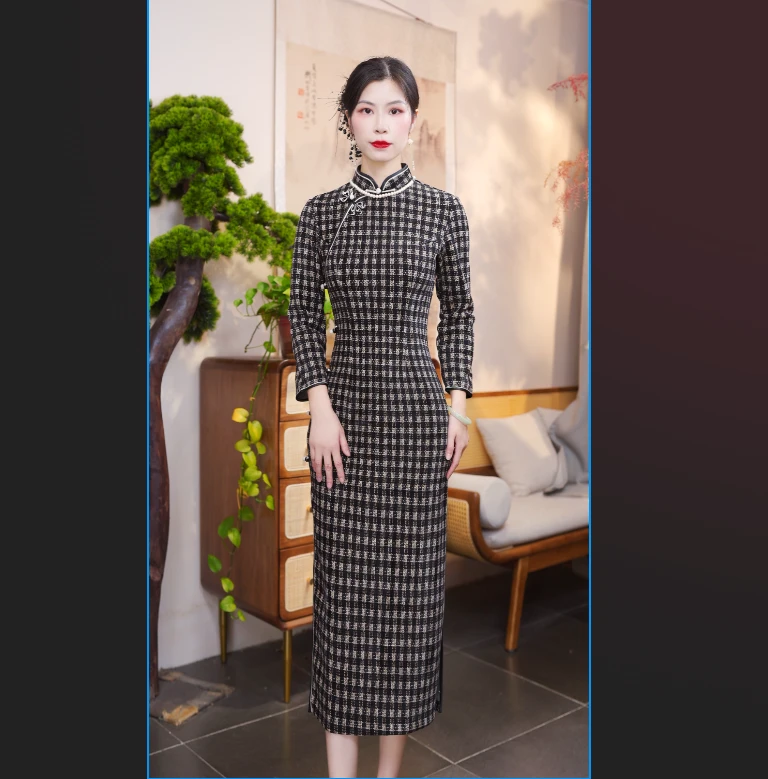 洛尘   2025新款改良旗袍气质日常优雅经典修身