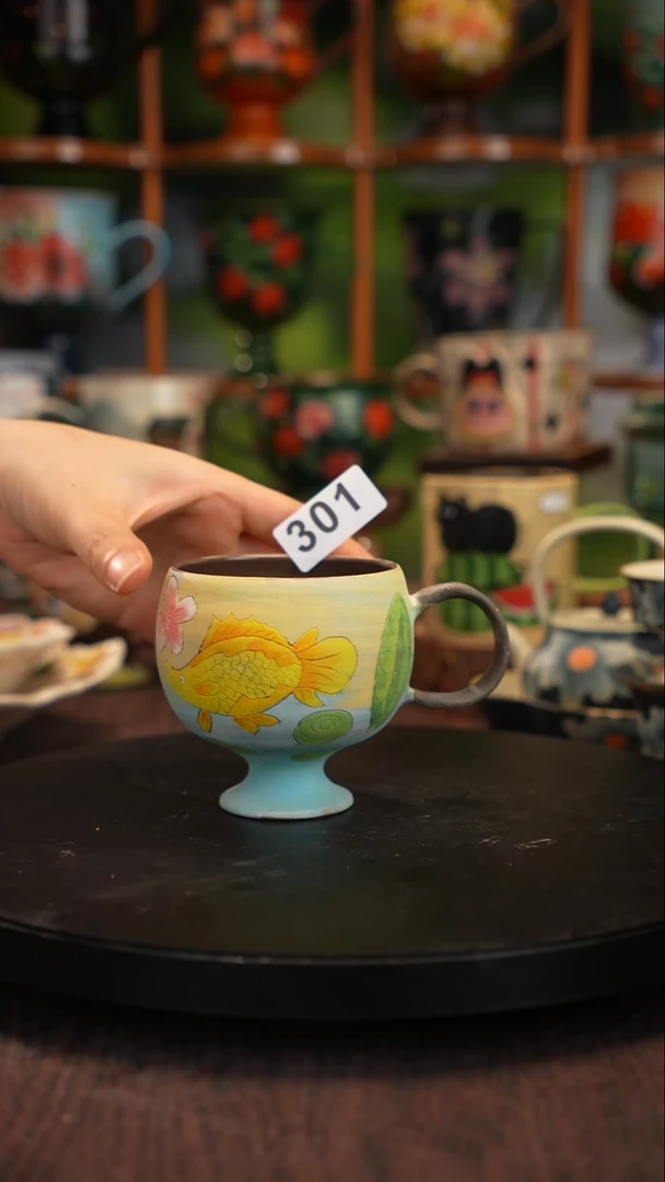 五彩手绘瓷陶紫砂杯