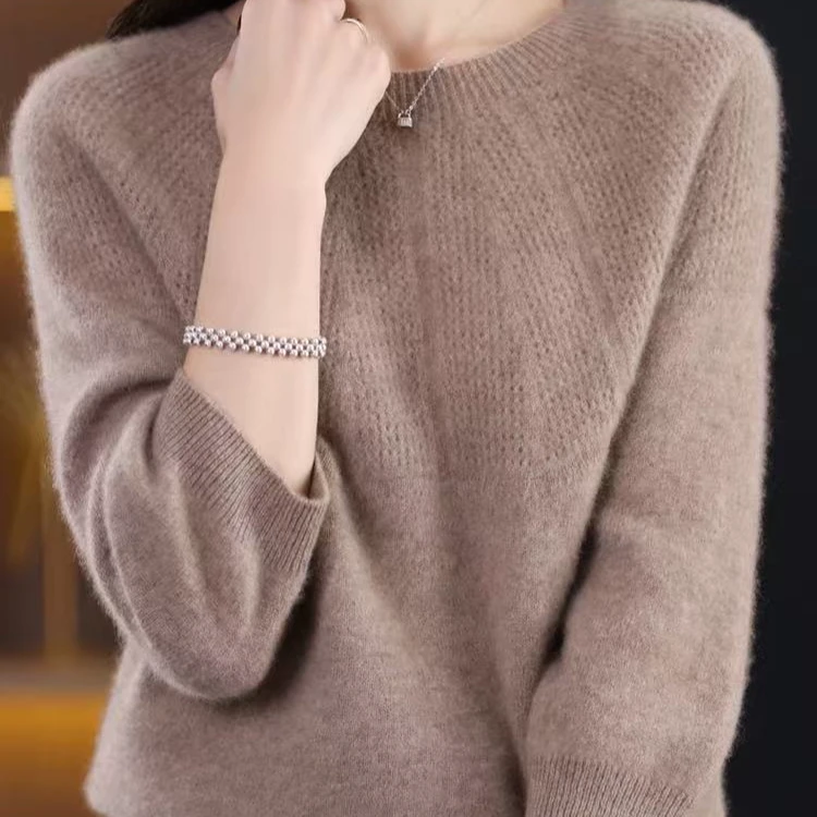 无缝一线成衣100羊毛七分袖打底短袖