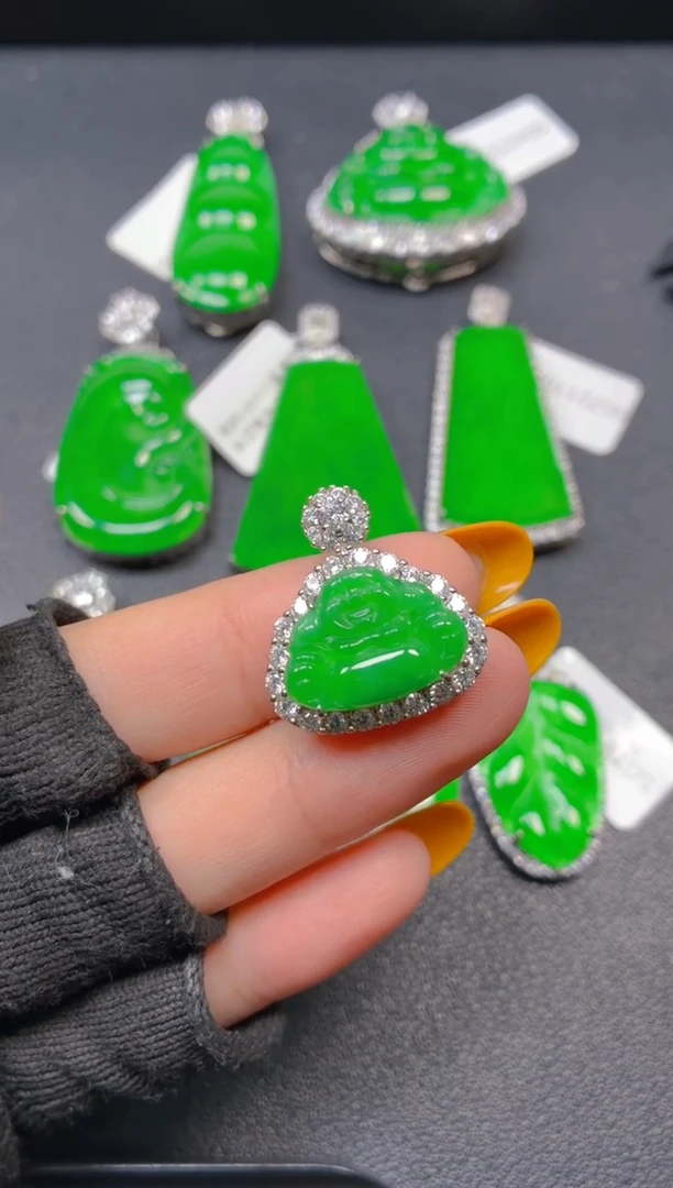 吊坠(不含链)银S925镶嵌翡翠1