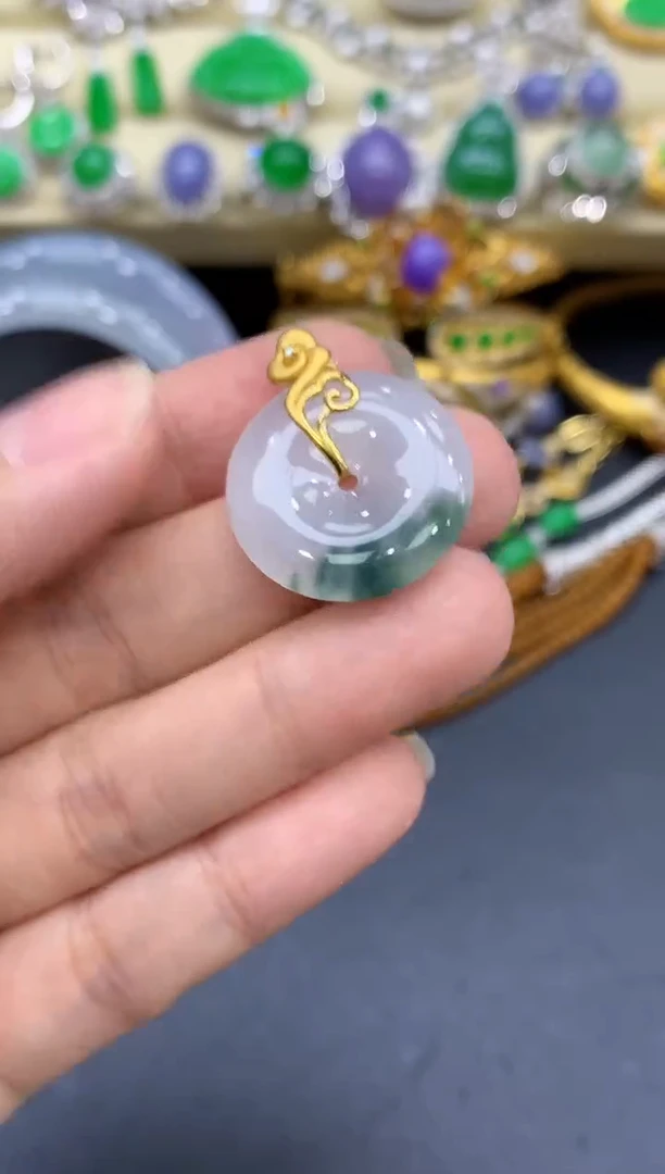 颈饰18K金镶嵌翡翠312-中国好珍宝