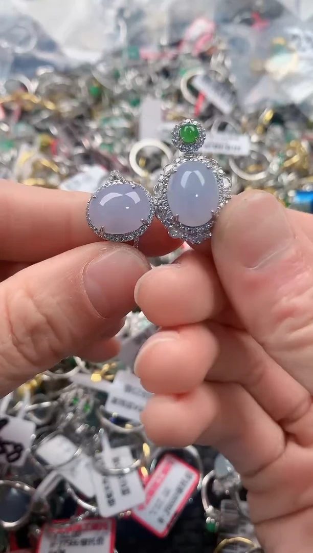 银S925镶嵌戒指翡翠222   1