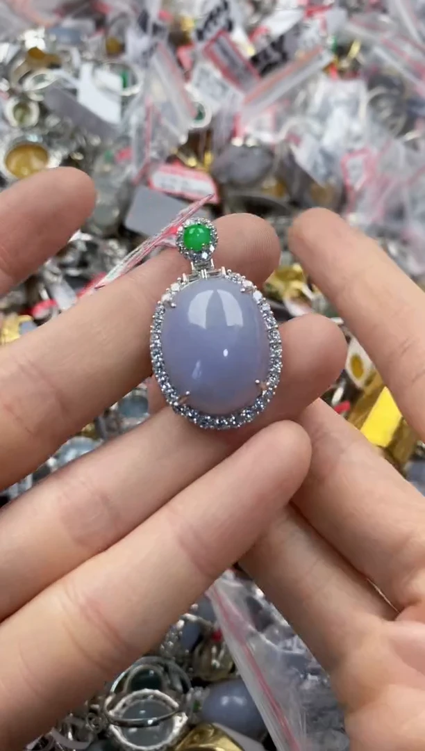 银S925镶嵌戒指翡翠555   8