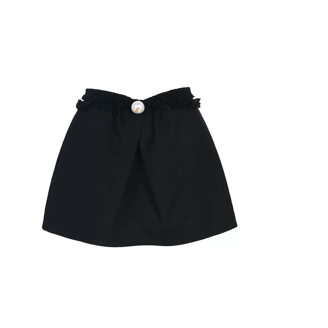 LeFame/拉飞姆2025夏A字下摆丝毛半裙百搭宽松短裙LF25X02SS247