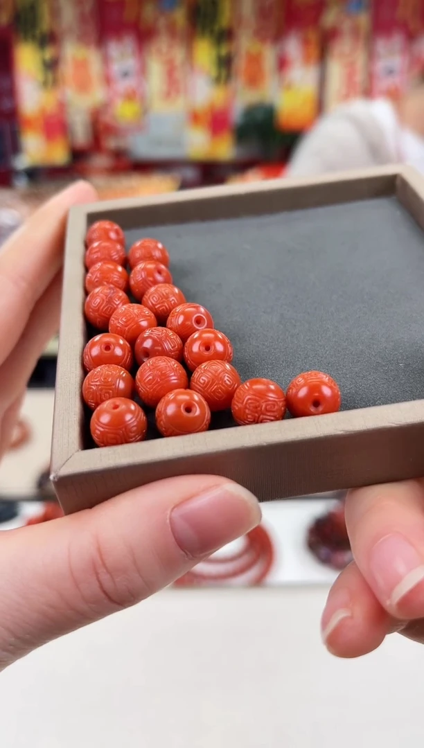 未镶嵌回纹单珠南红玛瑙（多样式发其一）