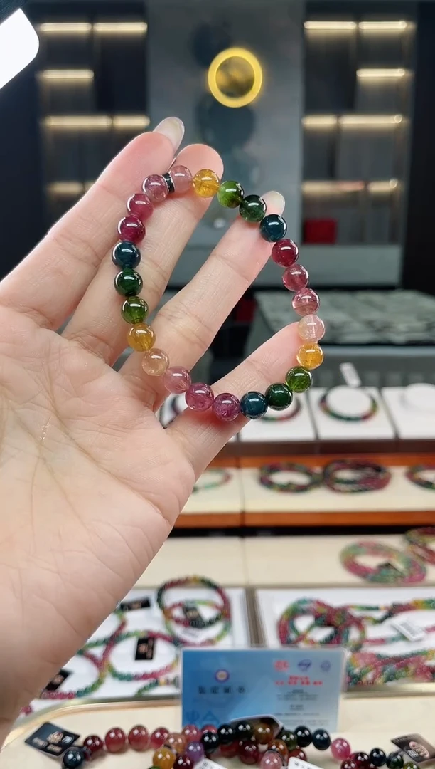 未镶嵌老矿碧玺单圈手串7mm+碧玺多样性发一条 T