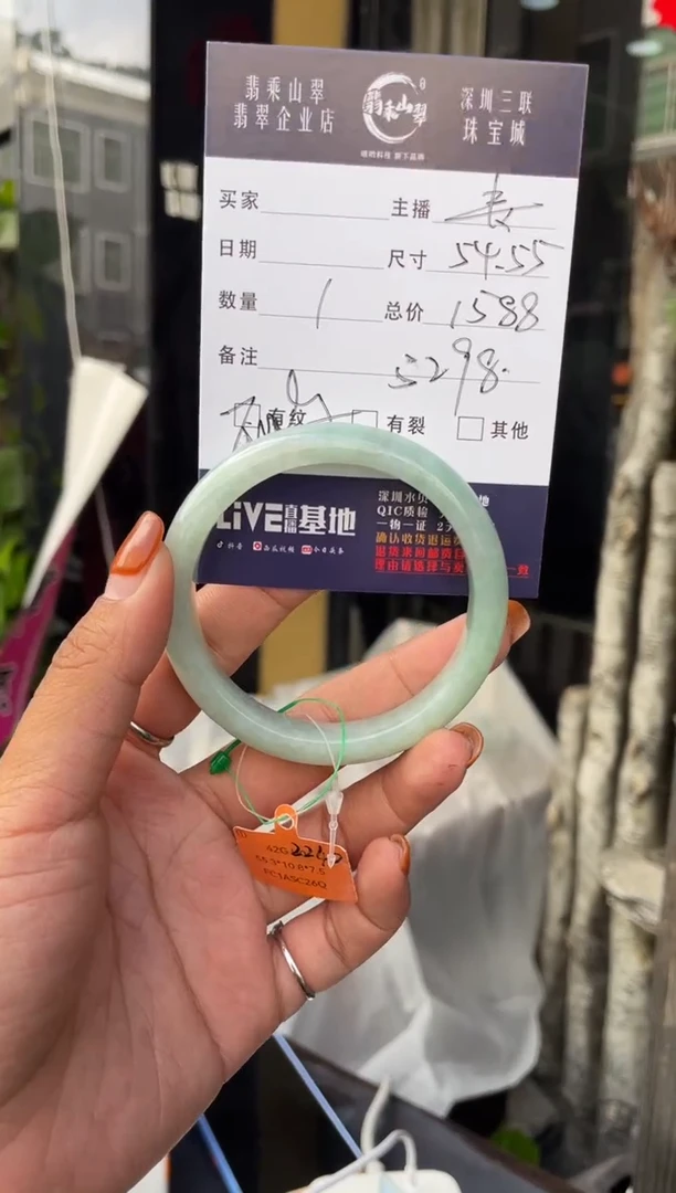 未镶嵌手镯翡翠C 54-55正圈 5298