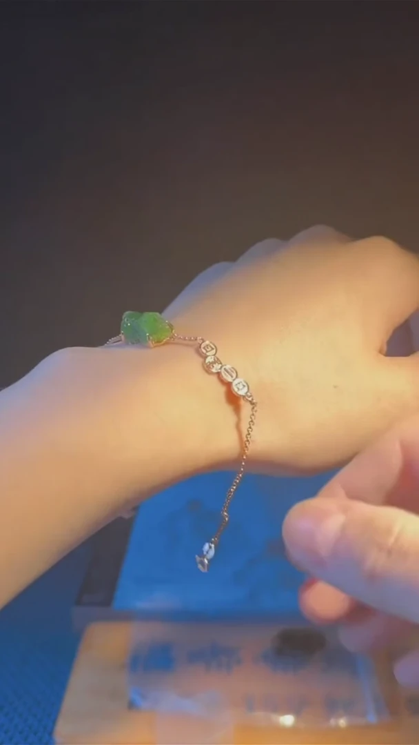 手链银S925镶嵌和田玉手链