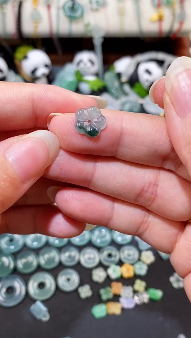 散珠翡翠小花裸石