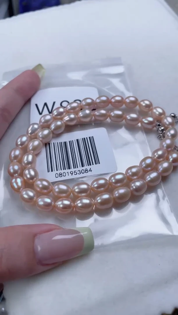 银S925镶嵌淡水珍珠项链W982