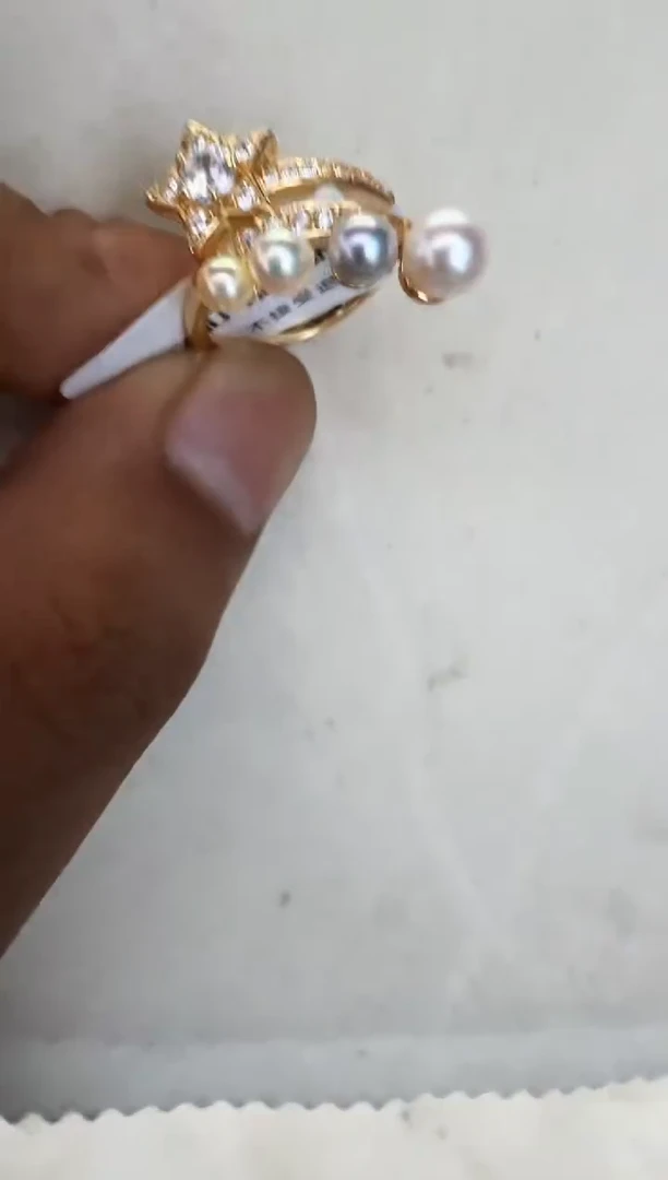 海水珍珠银S925镶嵌戒指戒指