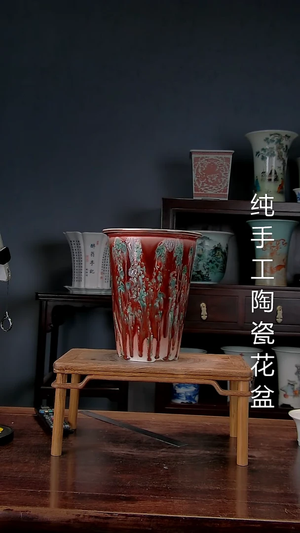 景德镇手工陶瓷花盆