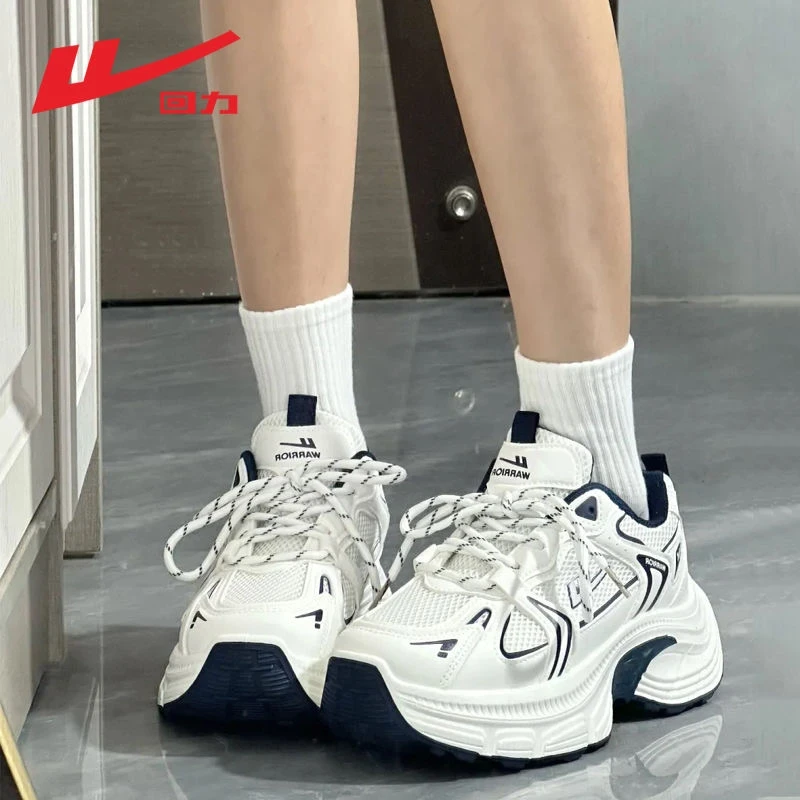 回力超火增高白蓝厚底老爹鞋复古美式夏季休闲鞋户外登山厚底鞋