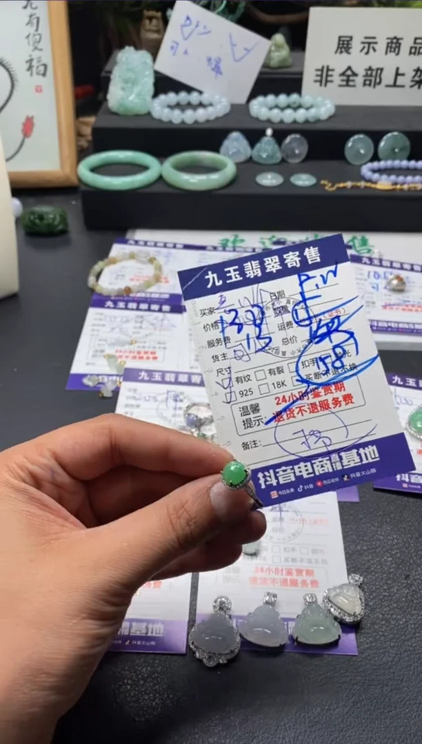 颈饰银S925镶嵌翡翠?****)买断2