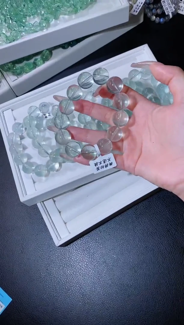 手链未镶嵌萤石726.4薄荷曼波绿萤石手串 多样性发其其一 微色差