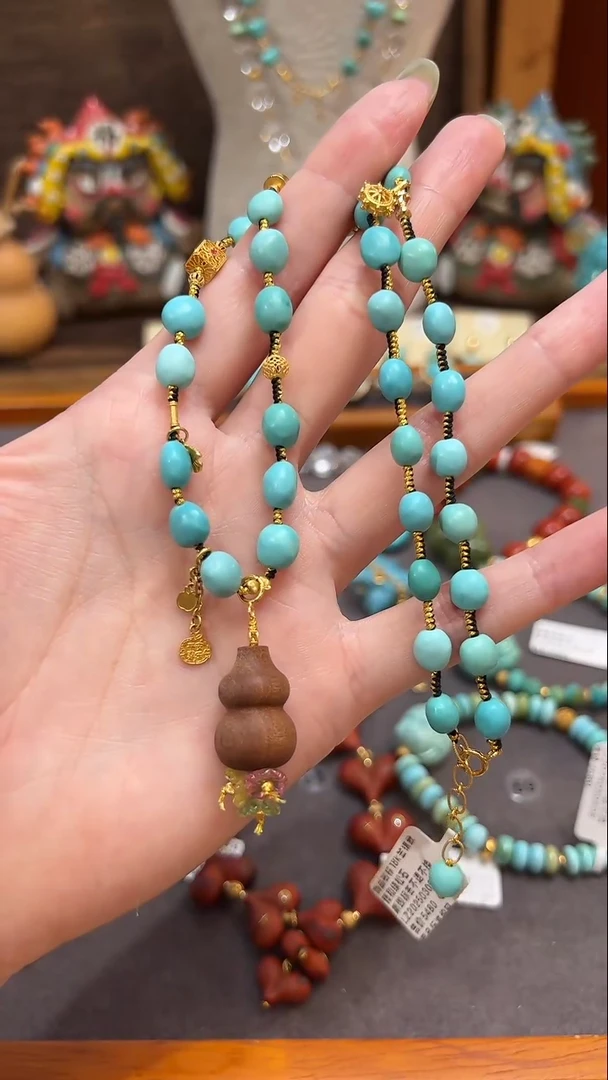 绿松石18K金镶嵌颈饰绿松石项链