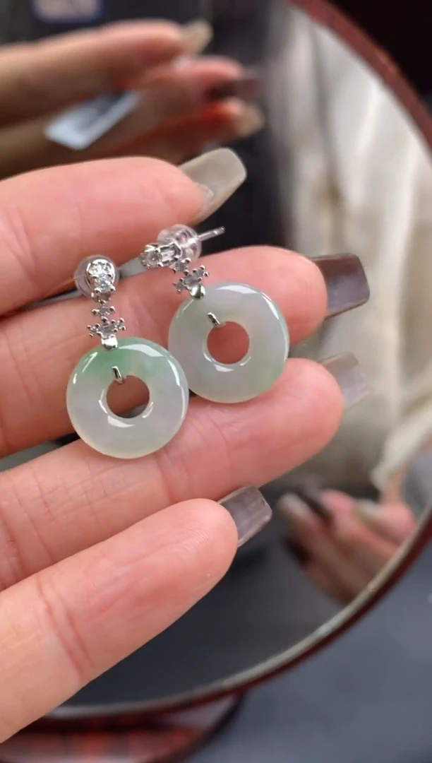 颈饰银S925镶嵌翡翠净货17296