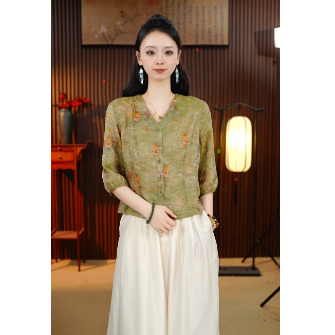 【绿恙】小雪高定新中式国风外套