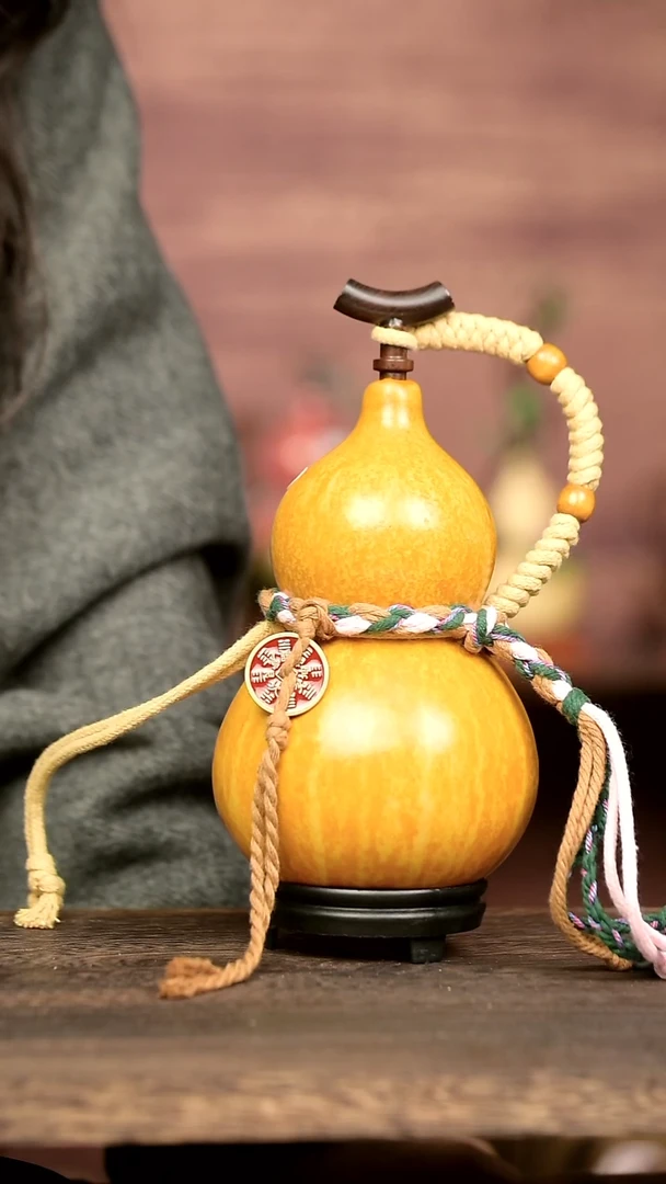 956号中药煮色  700ml左右 大漆葫芦水壶/酒壶 一物一拍