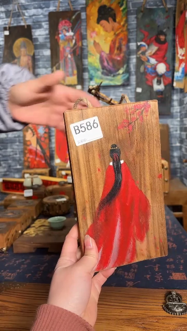 风化老门板丙烯画