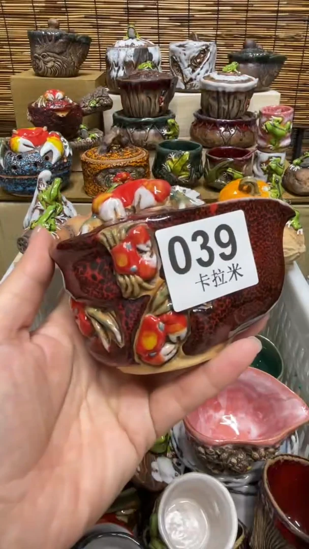 ?***天039精美粗陶手工柴烧