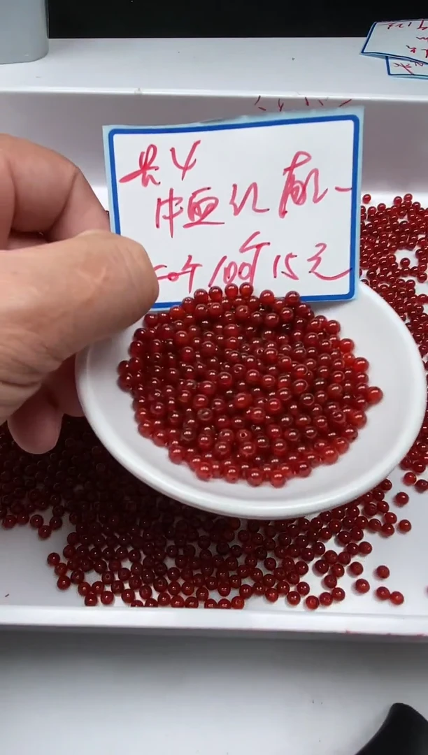 南红玛瑙散珠未镶嵌B523 保山南红4mm100个15元