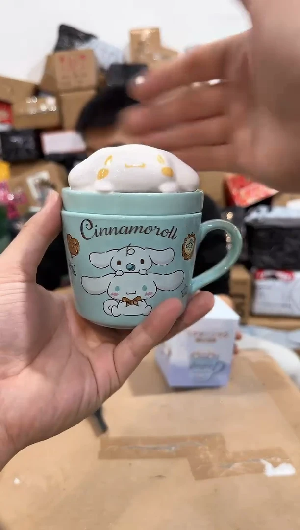 瓷片原盒玉桂狗甜品带盖杯