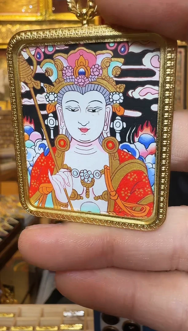 吊坠地老师-热贡纯手绘唐卡