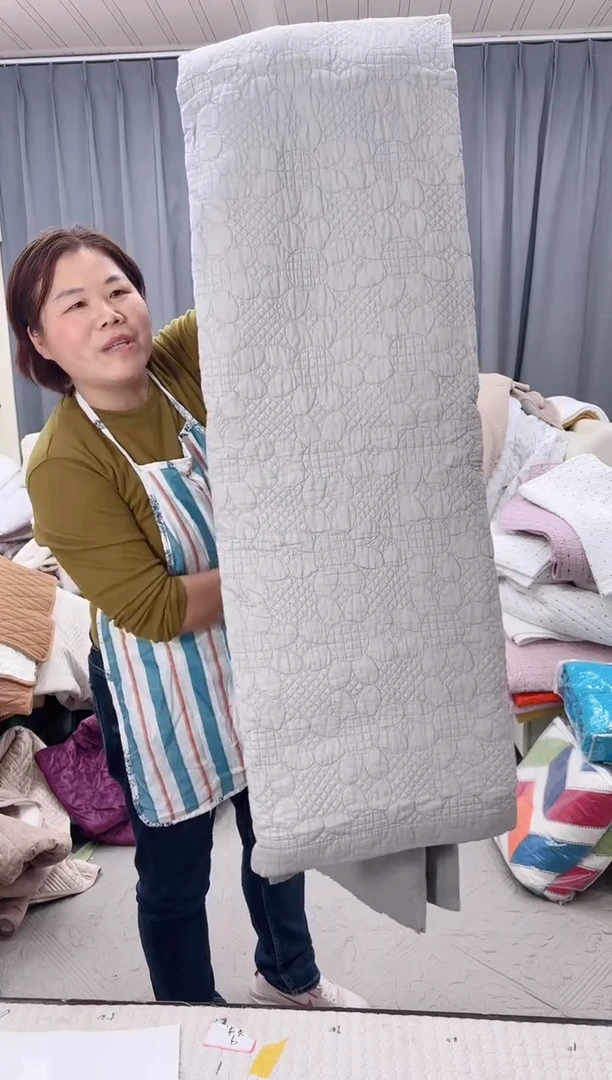 棉灰色向阳花枕套一对