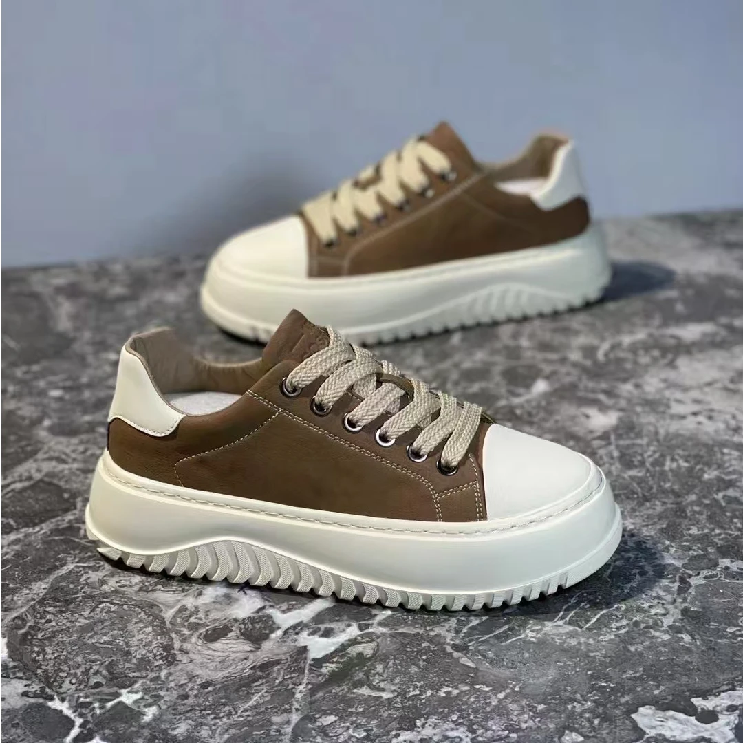 男鞋2024秋季新款潮流905百搭厚底板鞋男款小白鞋运动休闲饼干鞋