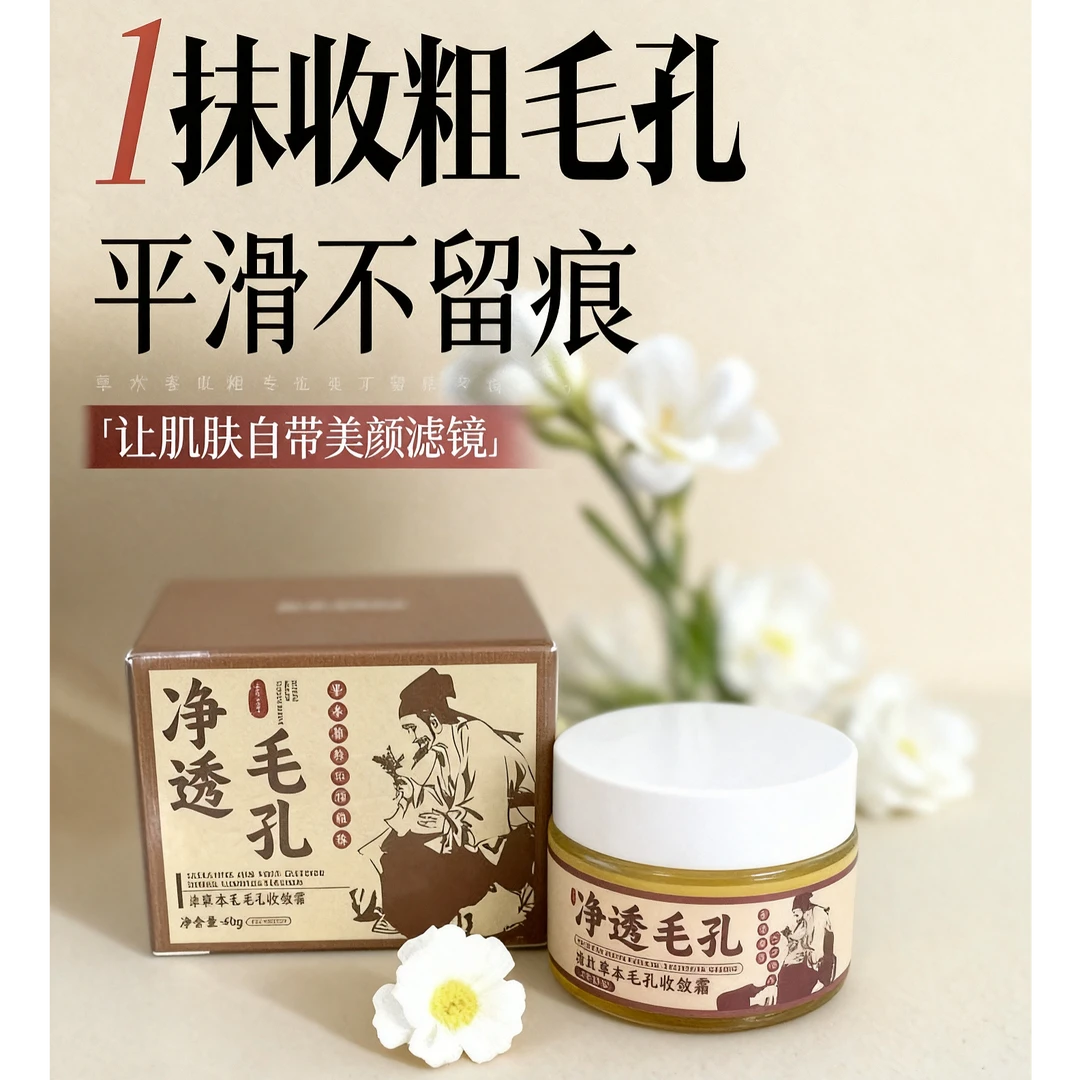 草本清肌净颜霜收敛毛孔提亮肌肤保湿控油净透