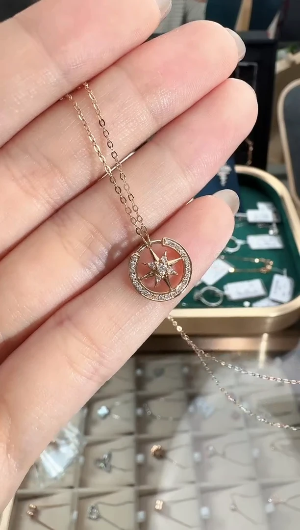 项链18K金镶嵌钻石1.91g