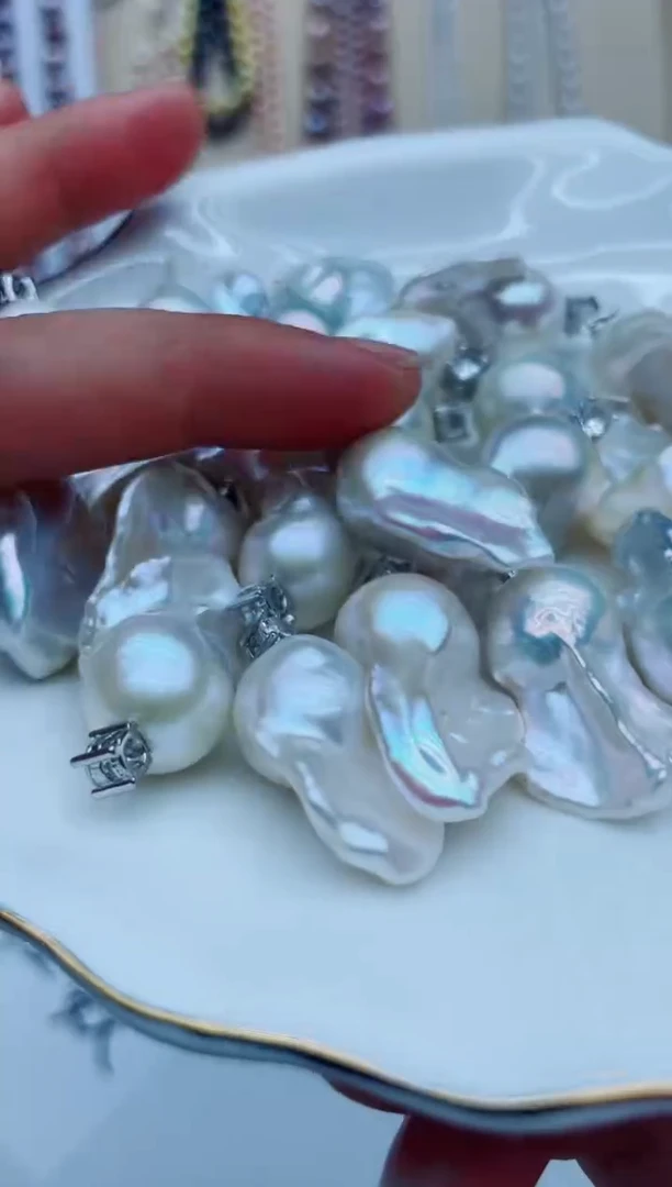 淡水珍珠银S925镶嵌吊坠(不含链)吊坠多样性发其一