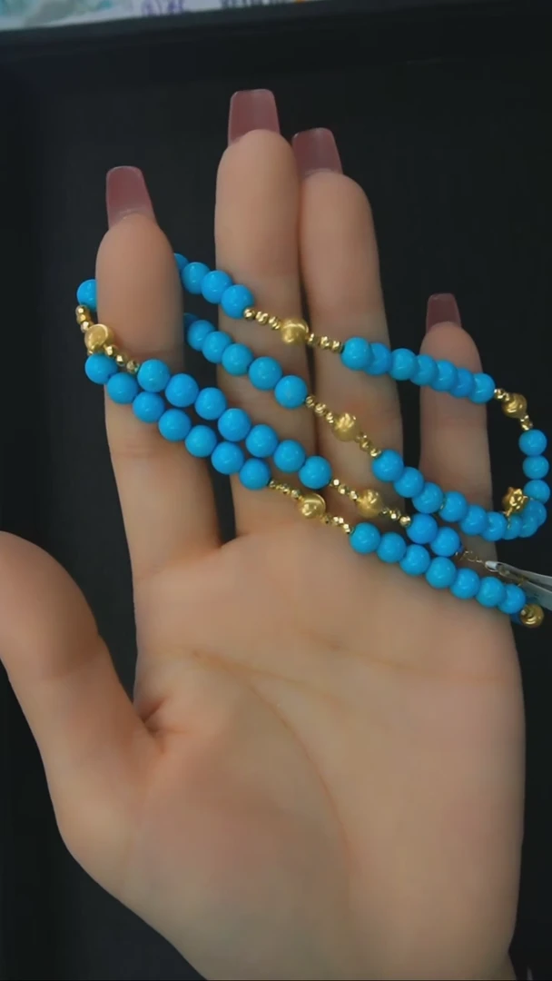 【闪购商品】绿松石项链18K金镶嵌发货一件