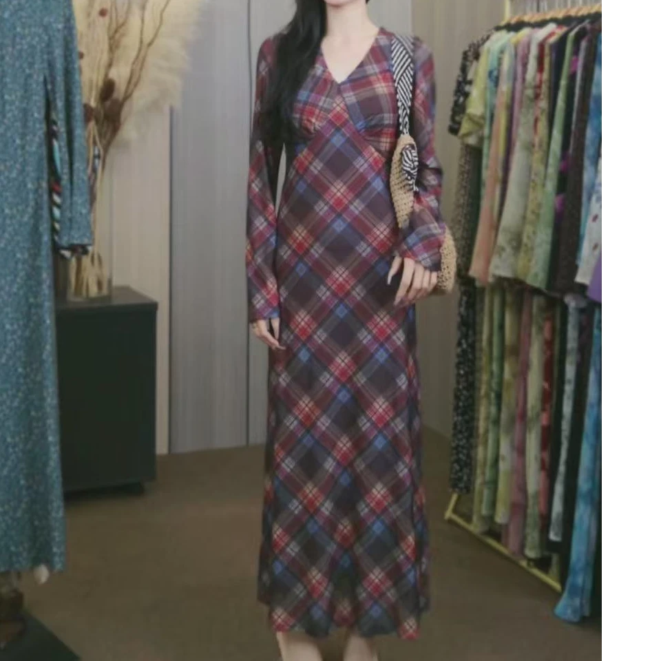 新款气质显瘦复古法式时尚碎花名媛风连衣裙YF2529