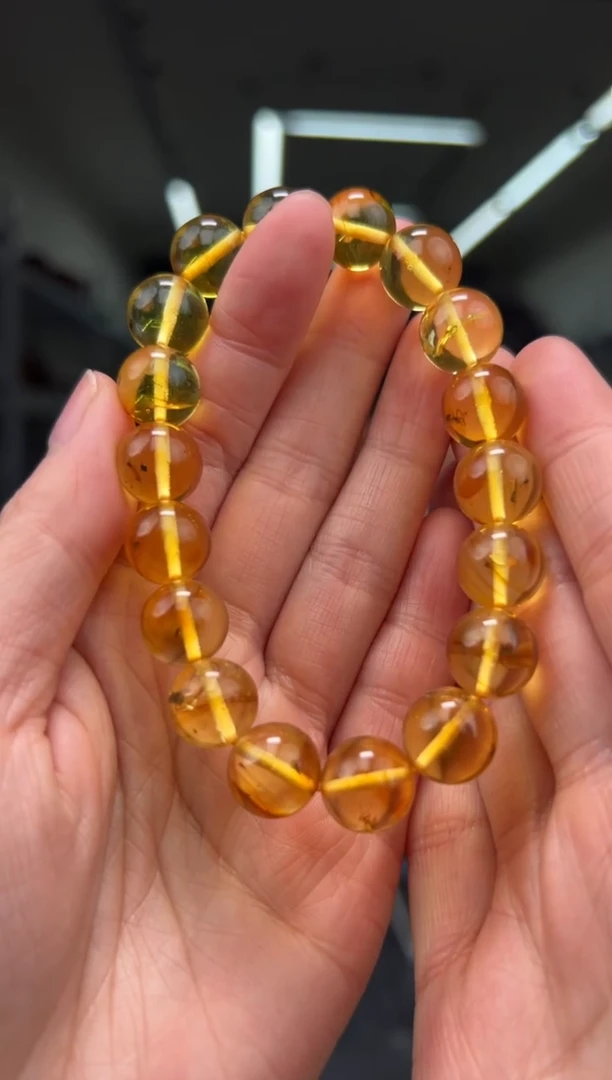 手链琥珀未镶嵌虫珀戒指