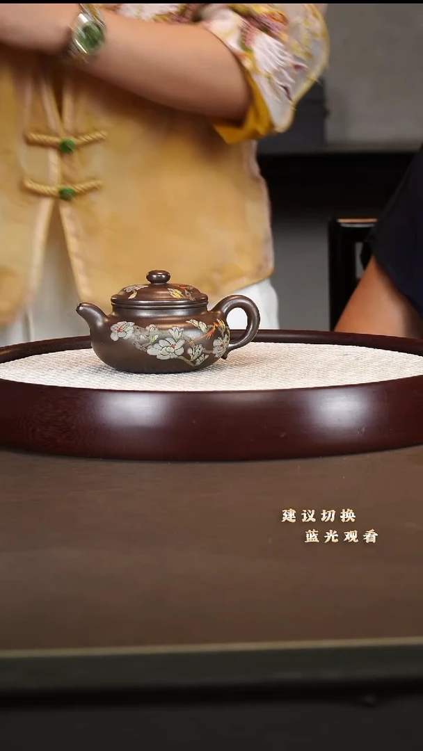 茶壶紫砂仿古 乌金玫红砂 花器 200cc